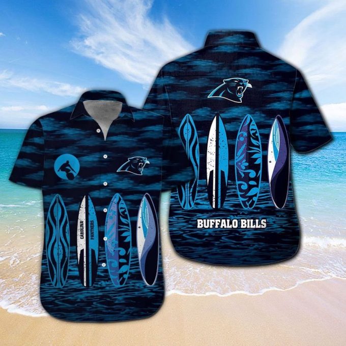Carolina Panthers Short Sleeve Button Up Tropical Aloha Hawaiian Shirt Set for Men Women Kids Gift