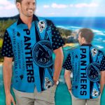 Carolina Panthers Short Sleeve Button Up Tropical Aloha Hawaiian Shirt Set for Men Women Kids Gift