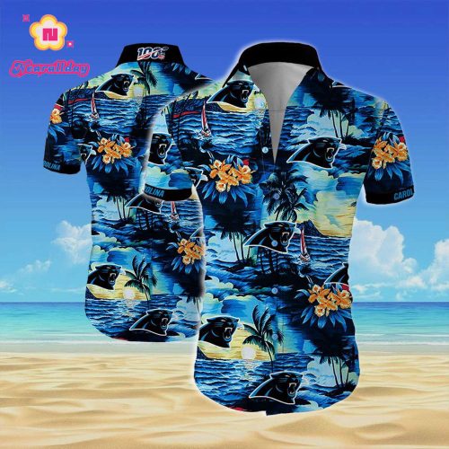 Carolina panthers Summer Short Sleeve Hawaiian Beach Shirt