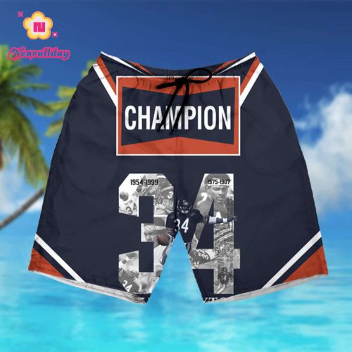 Chicago Bears Champion Walter Payton 34 Hall Of Fame Signature For Bears Fans Hawaiian Shirt summer shirt