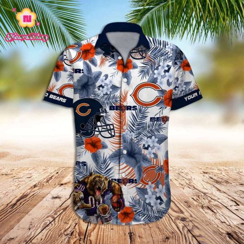 Chicago Bears Hawaiian Shirt Bears Tropical Forest Hawaiian Shirt