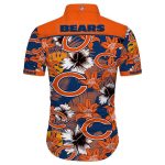 Chicago Bears Hawaiian Shirt Tropical Flower Short Sleeve