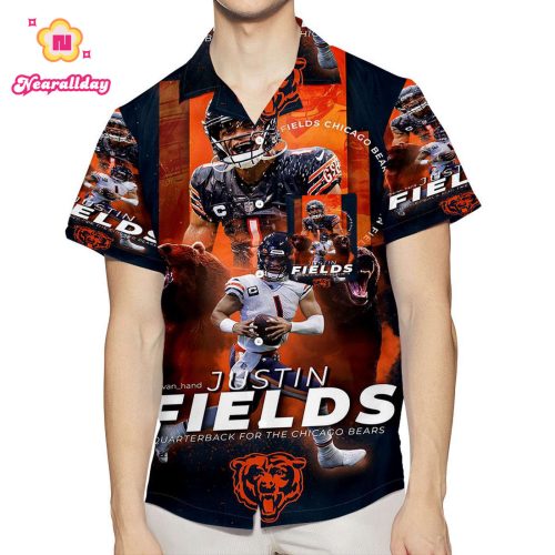 Chicago Bears Justin Fields7 3D All Over Print Summer Beach Hawaiian Shirt With Pocket