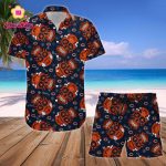 Chicago Bears NFL SKull Hawaiian Shirt And Short