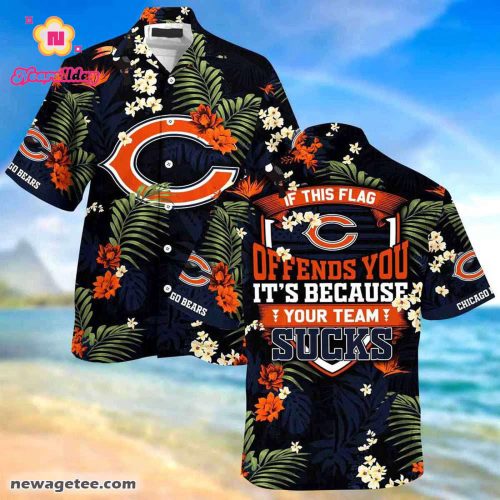 Chicago Bears Nfl Summer Beach Hawaiian Shirt With Tropical Patterns