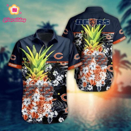 Chicago Bears Pineapple In Dark Blue Edition Hawaiian Shirt
