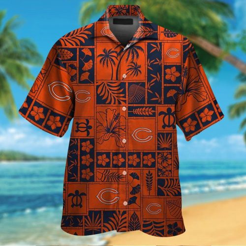 Chicago Bears Short Sleeve Button Up Tropical Aloha Hawaiian Shirt Set for Men Women Kids Gift