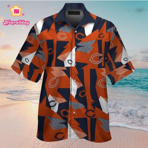 Chicago Bears Short Sleeve Button Up Tropical Aloha Hawaiian Shirt Set for Men Women Kids Gift