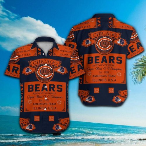 Chicago Bears Short Sleeve Button Up Tropical Aloha Hawaiian Shirt Set for Men Women Kids Gift