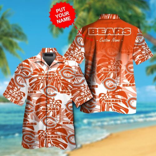 Chicago Bears Short Sleeve Button Up Tropical Aloha Hawaiian Shirt Set for Men Women Kids Gift