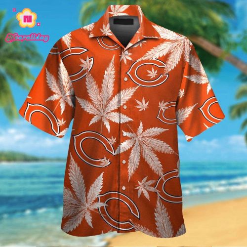 Chicago Bears Short Sleeve Button Up Tropical Aloha Hawaiian Shirt Set for Men Women Kids Gift