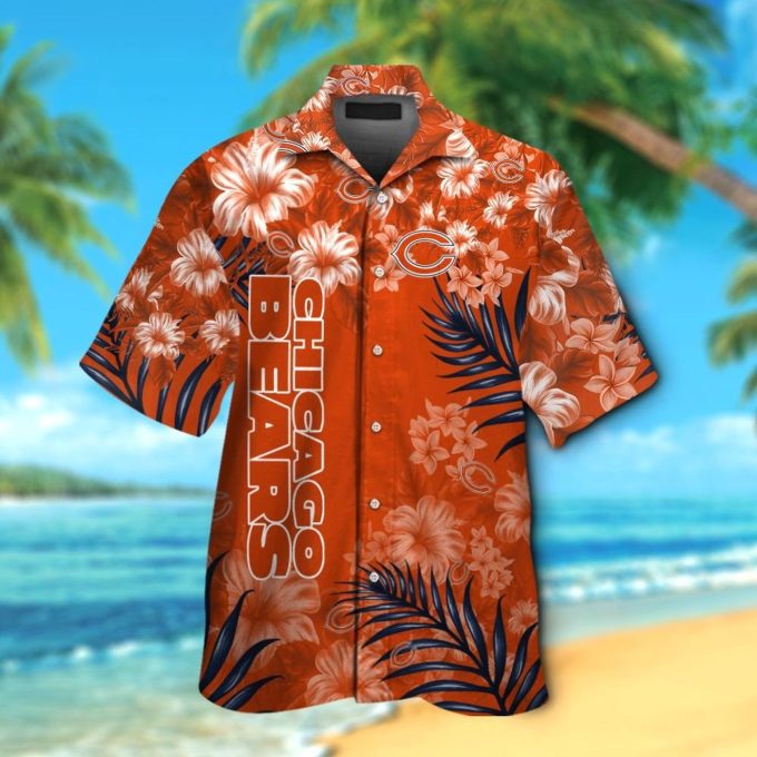Chicago Bears Short Sleeve Button Up Tropical Aloha Hawaiian Shirt Set for Men Women Kids Gift