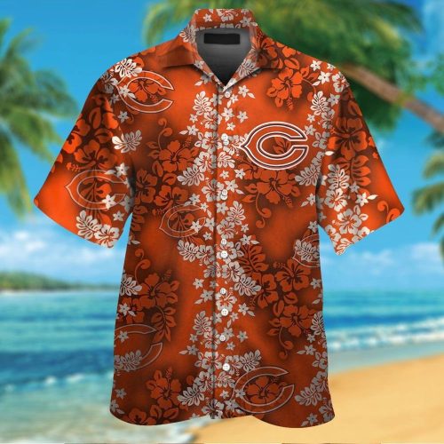 Chicago Bears Short Sleeve Button Up Tropical Aloha Hawaiian Shirt Set for Men Women Kids Gift