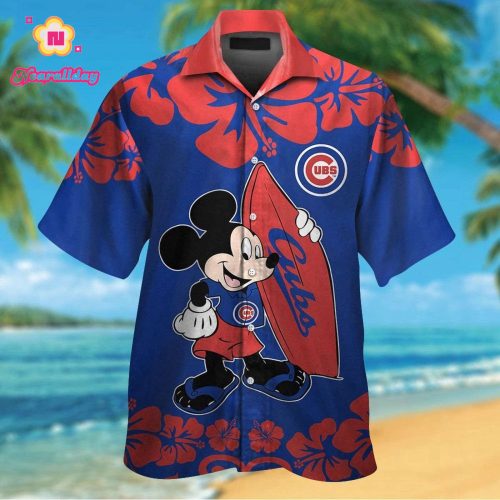 Chicago Cubs Mickey Mouse Hawaiian Shirt Set for Men Women Kids