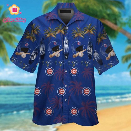 Chicago Cubs Hawaiian Shirt Set for Men Women & Kids – Tropical Aloha Style MTE04