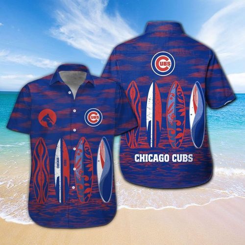 Chicago Cubs Hawaiian Shirt Set for Men Women Kids – Short Sleeve Button Up Tropical Aloha Shirt – MTE06