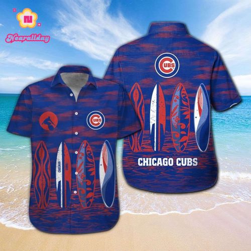 Chicago Cubs Hawaiian Shirt Set for Men Women Kids – Short Sleeve Button Up Tropical Aloha Shirt – MTE06