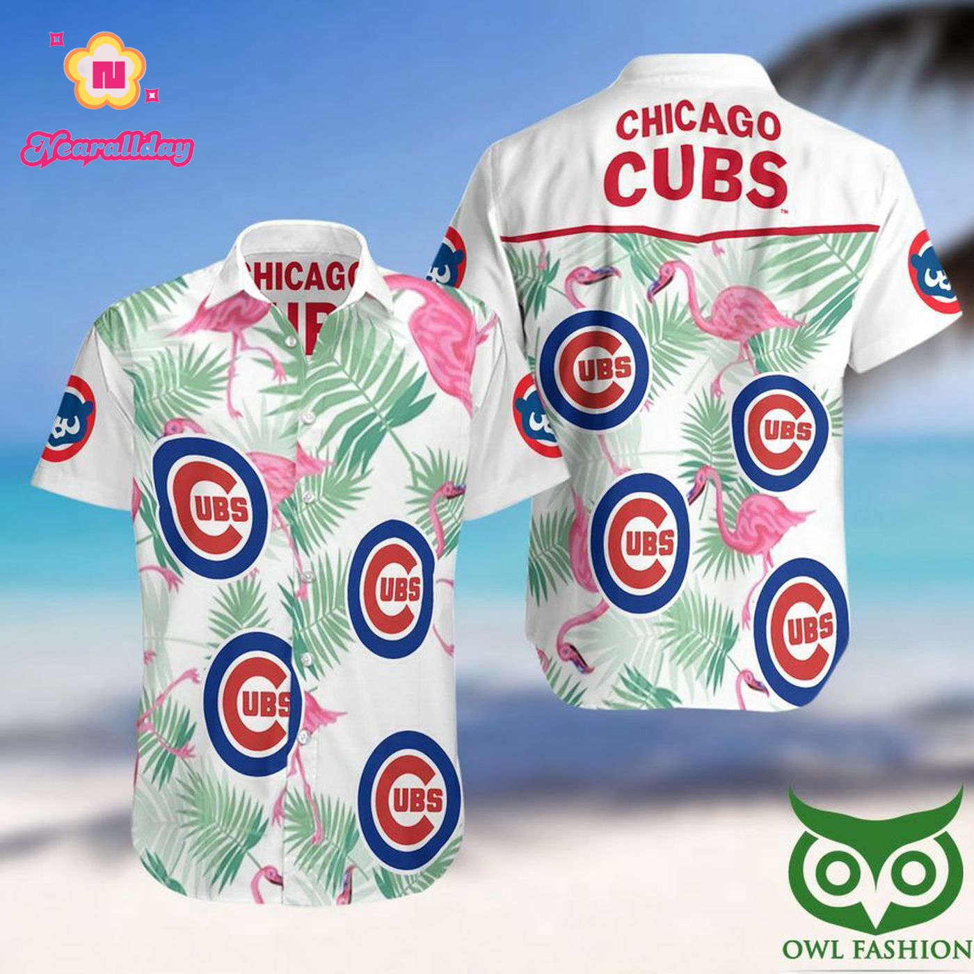 Chicago Cubs Flamingo & Leaves White Hawaiian Shirt – Official MLB Merchandise Chicago Cubs Flamingo & Leaves White Hawaiian Shirt – Official MLB Merchandise