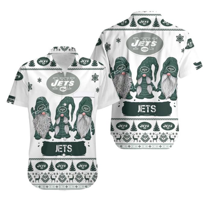 Christmas Gnomes New York Jets Ugly Sweatshirt Christmas Allover Print Hawaiian Shirt