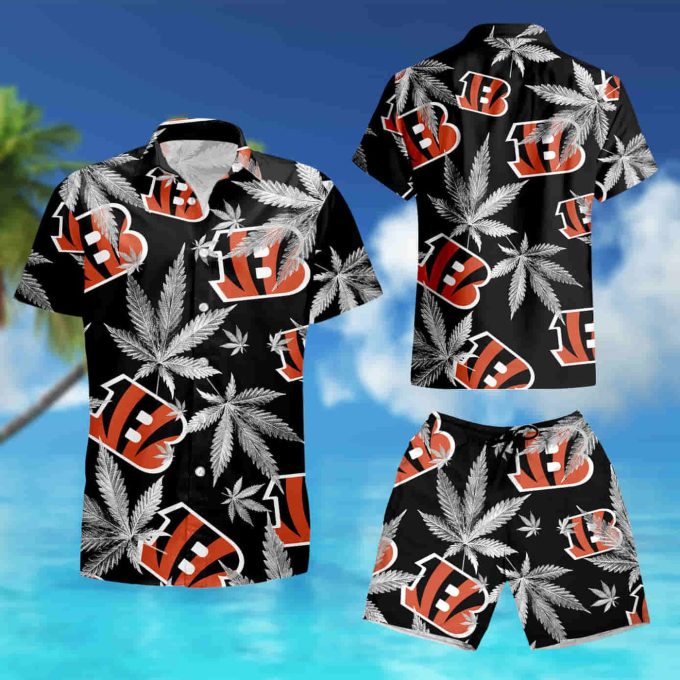 Cincinnati Bengals cannabis Black Hawaiian Shirt summer shirt