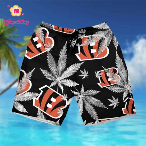 Cincinnati Bengals cannabis Black Hawaiian Shirt summer shirt