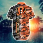 Cincinnati Bengals Hawaiian Shirt Palm Tree Pattern Cincinnati Bengals Hawaiian Shirt Palm Tree Pattern