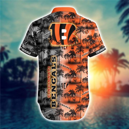 Cincinnati Bengals Hawaiian Shirt Palm Tree Pattern