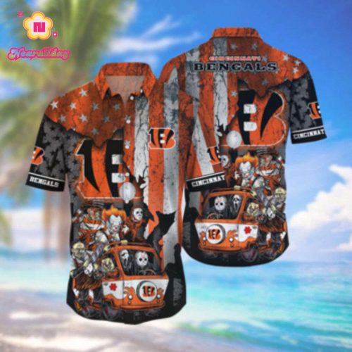 Cincinnati Bengals Hawaiian Shirts Style Hot Trending Hawaiian Shirt Set for Men Women Kids
