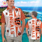 Cincinnati Bengals Short Sleeve Button Up Tropical Aloha Hawaiian Shirt Set for Men Women Kids Gift