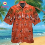 Cincinnati Bengals Short Sleeve Button Up Tropical Aloha Hawaiian Shirt Set for Men Women Kids Gift