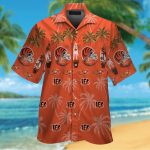 Cincinnati Bengals Short Sleeve Button Up Tropical Aloha Hawaiian Shirt Set for Men Women Kids Gift