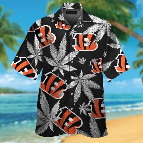 Cincinnati Bengals Short Sleeve Button Up Tropical Aloha Hawaiian Shirt Set for Men Women Kids Gift