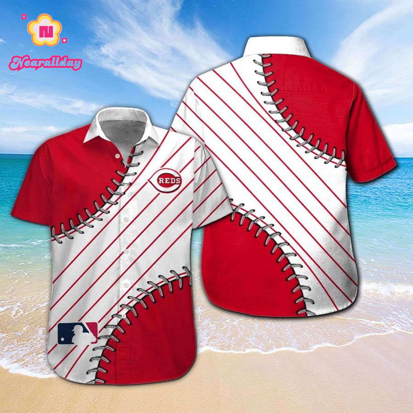 Cincinnati Reds Tropical Aloha Hawaiian Shirt Set – Short Sleeve Button Up for Men Women Kids Cincinnati Reds Tropical Aloha Hawaiian Shirt Set – Short Sleeve Button Up for Men Women Kids