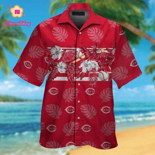 Cincinnati Reds Tropical Aloha Hawaiian Shirt Set for Men Women Kids – MTE03