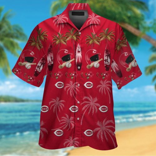 Cincinnati Reds Hawaiian Shirt Set for Men Women Kids – Short Sleeve Button Up Tropical Aloha – MTE05