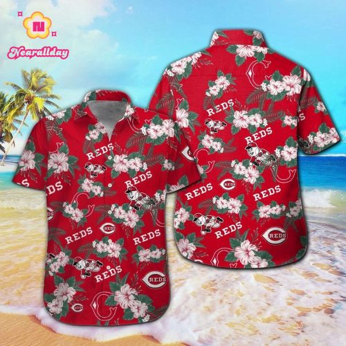 Cincinnati Reds Tropical Aloha Hawaiian Shirt Set – Men Women Kids – MTE08