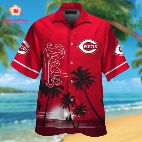 Cincinnati Reds Tropical Aloha Hawaiian Shirt Set for Men Women Kids – MTE09