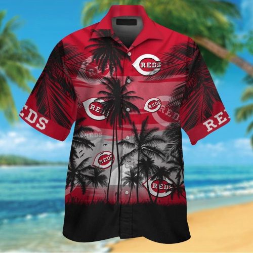 Cincinnati Reds Hawaiian Shirt Set – Short Sleeve Button Up Aloha Tropical Style