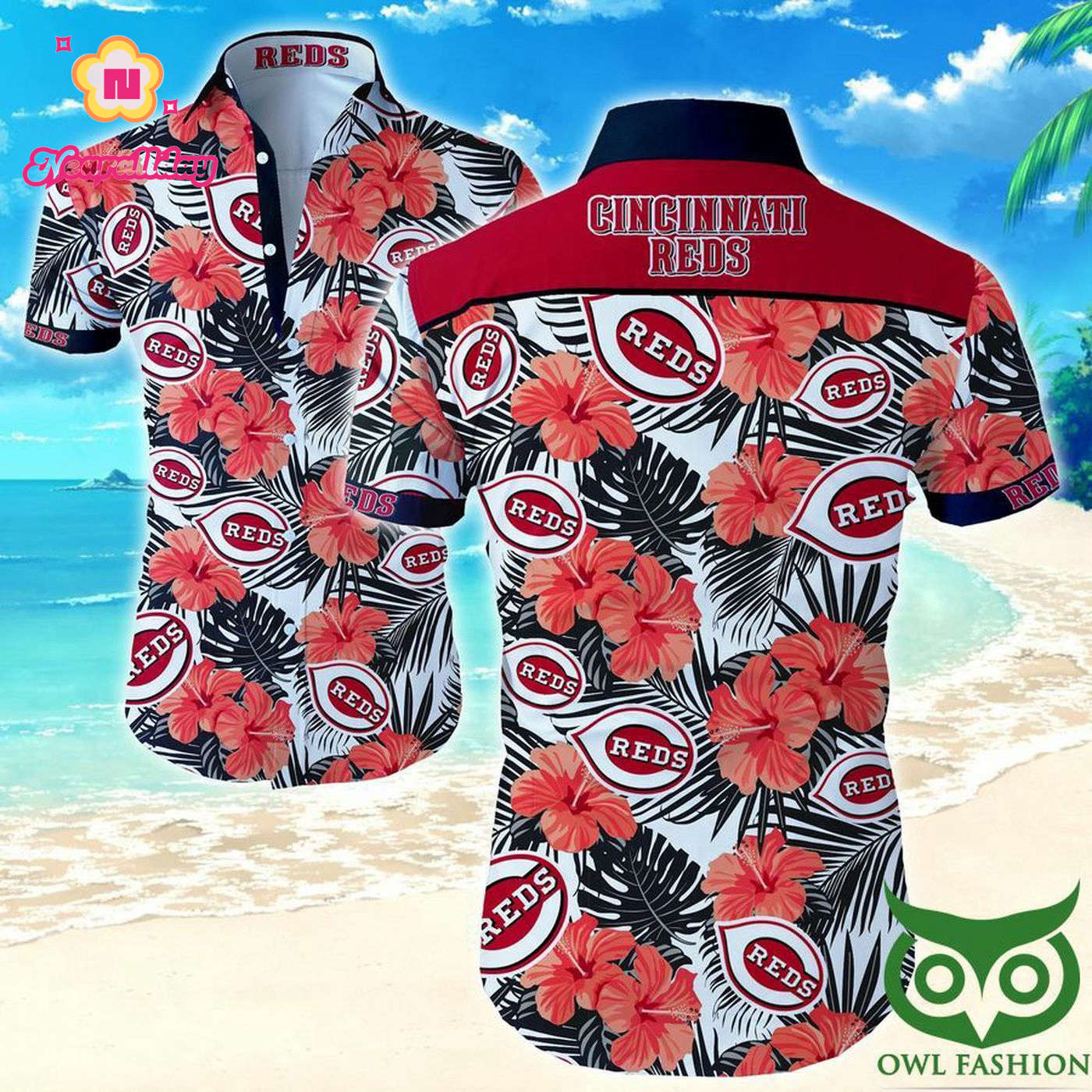Cincinnati Reds Hawaiian Shirt with White and Orange Flowers – Official MLB Apparel Cincinnati Reds Hawaiian Shirt with White and Orange Flowers – Official MLB Apparel