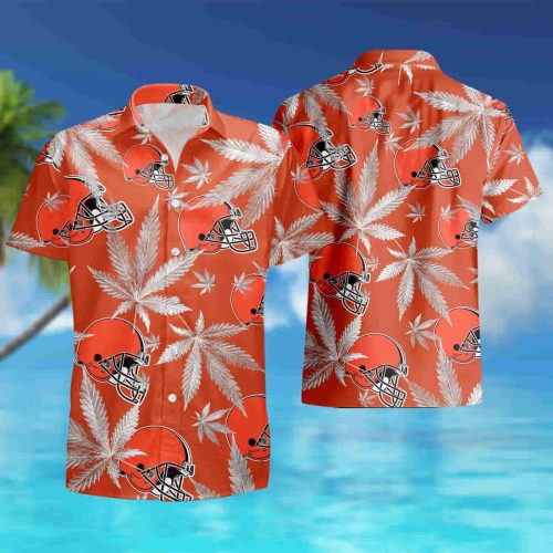 Cleveland Browns cannabis Orange Hawaiian Shirt summer shirt