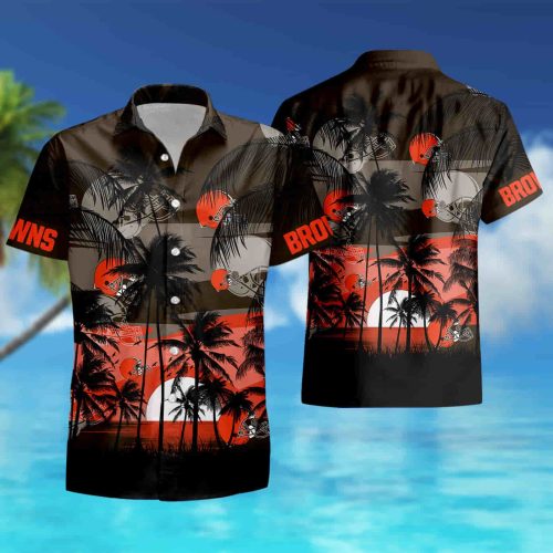 Cleveland Browns Coconut Island Sunset Hawaiian Shirt summer shirt
