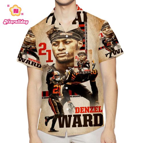 Cleveland Browns Denzel Ward3 3D All Over Print Summer Beach Hawaiian Shirt With Pocket