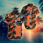 Cleveland Browns Hawaiian Shirt Palm Tree Pattern Cleveland Browns Hawaiian Shirt Palm Tree Pattern