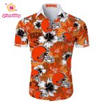 Cleveland Browns Hawaiian Shirt Tropical Flower Short Sleeve
