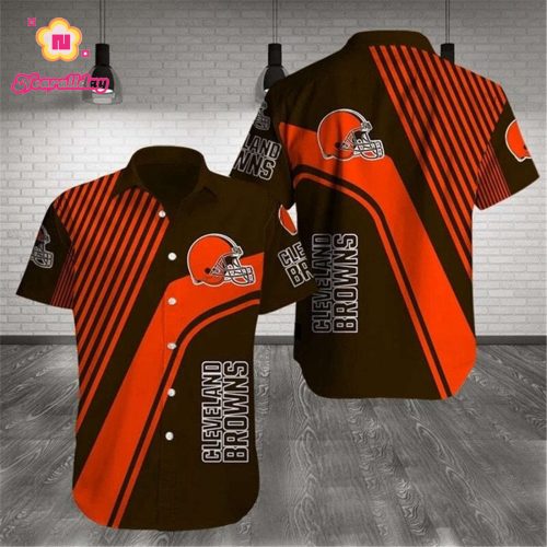 Cleveland Browns Hawaiian Shirts Pattern Stripe