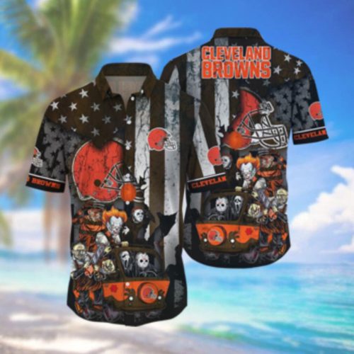 Cleveland Browns Hawaiian Shirts Style Hot Trending Hawaiian Shirt Set for Men Women Kids