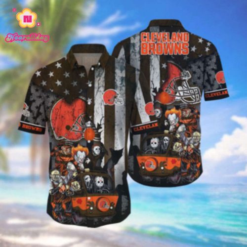 Cleveland Browns Hawaiian Shirts Style Hot Trending Hawaiian Shirt Set for Men Women Kids