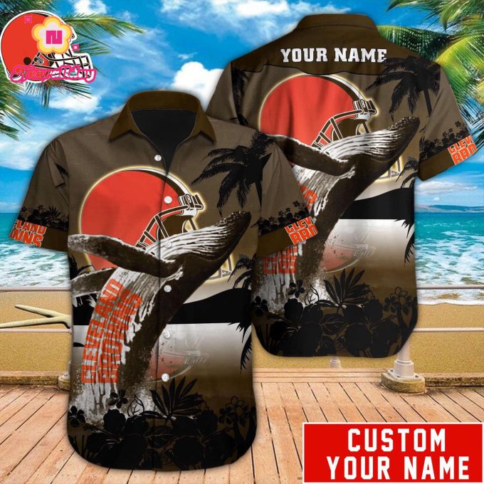 Cleveland Browns NFL Printed Hawaiian Shirt Custom  Gift