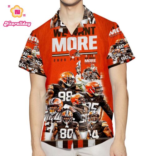 Cleveland Browns Players We Want More 2 3D All Over Print Summer Beach Hawaiian Shirt With Pocket