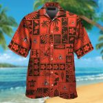 Cleveland Browns Short Sleeve Button Up Tropical Aloha Hawaiian Shirt Set for Men Women Kids Gift